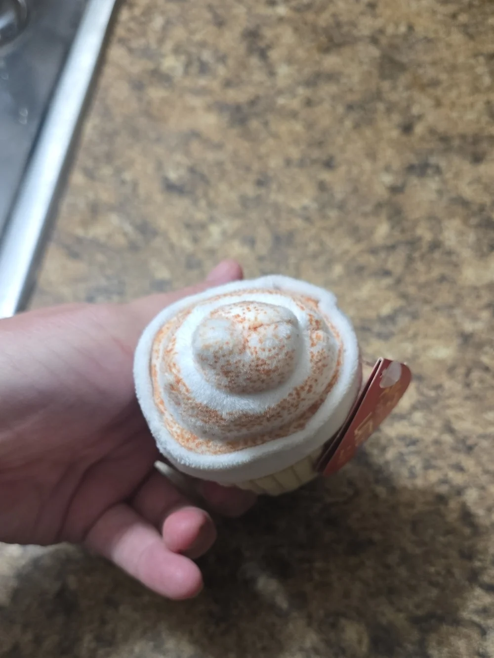 Bark PlushPuppy Spice Latte Dog Toy - White, Cream & Light Orange NWT SMALL
